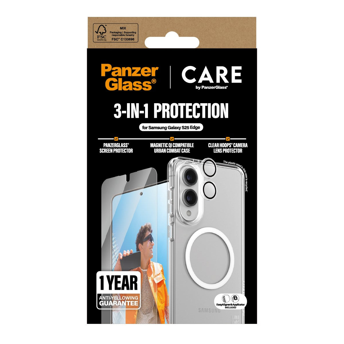 CARE by PanzerGlass® Flagship 3-in-1 Bundle Samsung S25 Edge